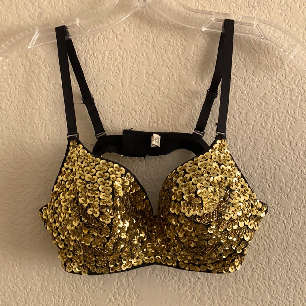 Beaded Gold Bra